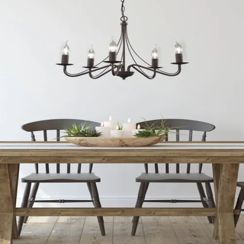 Trio Country rozsdabarna csillár (TRI-R1198-24) E14 5 izzós IP20