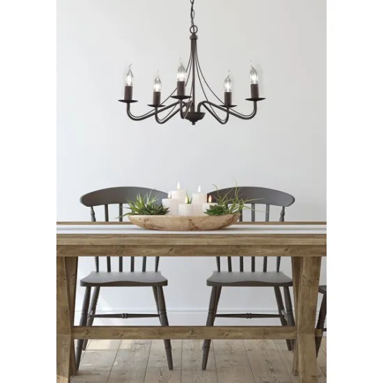 Trio Country rozsdabarna csillár (TRI-R1198-24) E14 5 izzós IP20