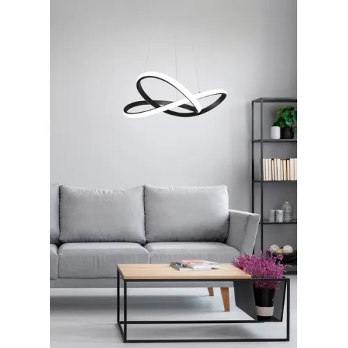 Trio Course fekete LED függesztett lámpa (TRI-R32051432) LED 1 izzós IP20