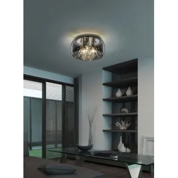 Trio Crystel króm-átlátszó mennyezeti lámpa (TRI-616700306) E14 3 izzós IP20