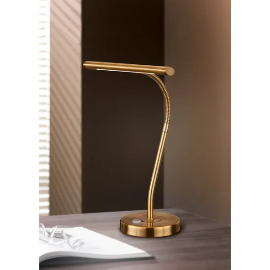 Trio Curtis sárgaréz LED asztali lámpa (TRI-579790108) LED 1 izzós IP20