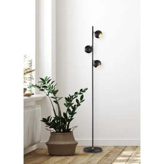 Trio Dakota fekete-arany állólámpa (TRI-404600332) G9 3 izzós IP20 Trio Dakota fekete-arany állólámpa (TRI-404600332) G9 3 izzós IP20