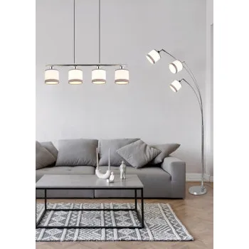 Trio Davos króm-fehér függesztett lámpa (TRI-R31554006) E14 4 izzós IP20