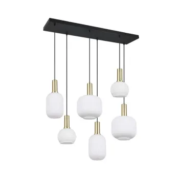 Trio Diva sárgaréz-fehér függesztett lámpa (TRI-319800608) E27 6 izzós IP20