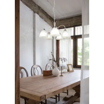 Trio Dobby matt nikkel-fehér csillár (TRI-R31055007) E27 5 izzós IP20