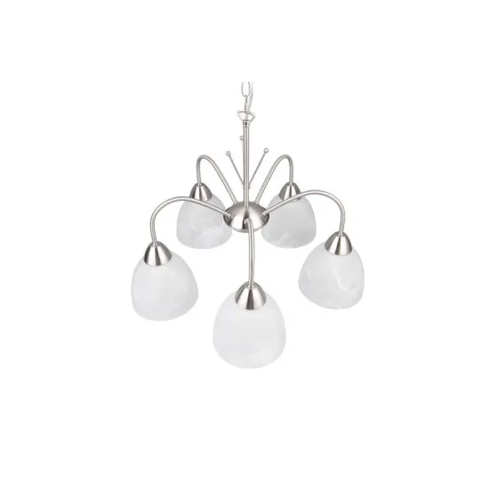 Trio Dobby matt nikkel-fehér csillár (TRI-R31055007) E27 5 izzós IP20