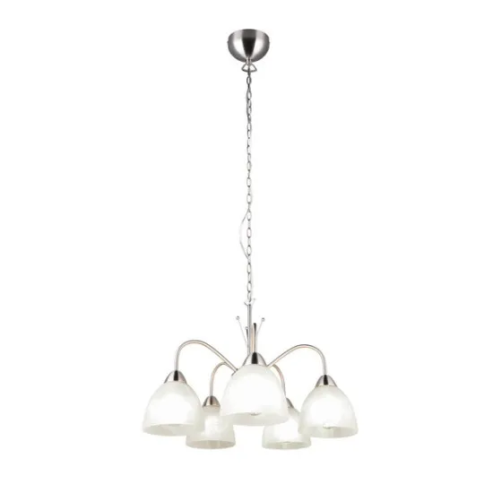 Trio Dobby matt nikkel-fehér csillár (TRI-R31055007) E27 5 izzós IP20