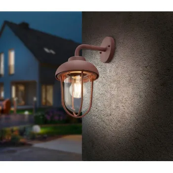 Trio Duero rozsdabarna-átlátszó kültéri falikar (TRI-202760124) E27 1 izzós IP44