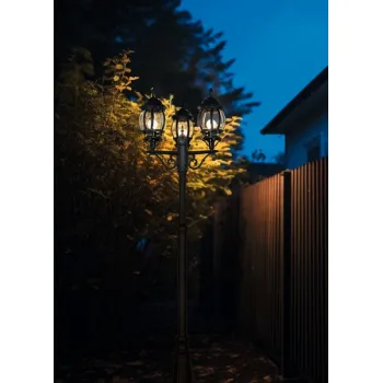 Trio Elvo fekete-füstszínű kültéri állólámpa (TRI-406960332) E27 3 izzós IP44