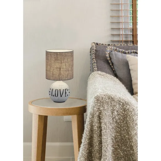 Trio Esna szürke-cappuccino asztali lámpa (TRI-R50661025) E14 1 izzós IP20