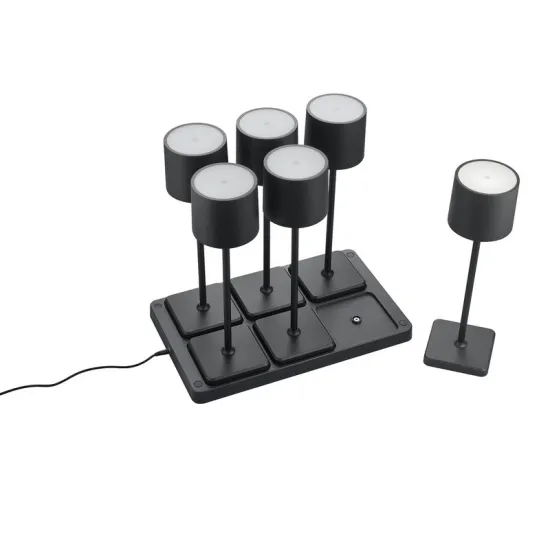 Trio Fernandez fekete LED kültéri asztali lámpa szett (TRI-R54096632) LED 6 izzós IP54