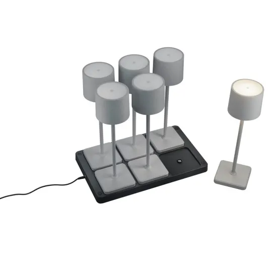 Trio Fernandez szürke LED kültéri asztali lámpa szett (TRI-R54096677) LED 6 izzós IP54