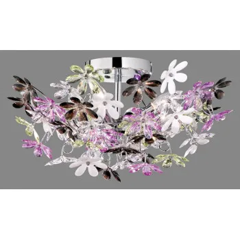 Trio Flower színes-átlátszó gyerek mennyezeti lámpa (TRI-R60014017) E14 4 izzós IP20