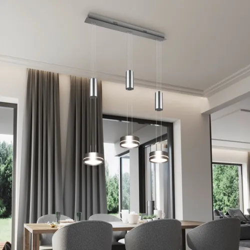 Trio Franklin matt nikkel-fehér LED függesztett lámpa (TRI-326510307) LED 1 izzós IP20