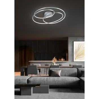 Trio Gale matt nikkel-fehér LED mennyezeti lámpa (TRI-673918007) LED 1 izzós IP20