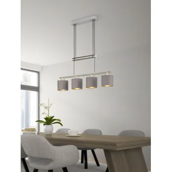 Trio Garda matt nikkel-tópszínű függesztett lámpa (TRI-305400441) E14 4 izzós IP20