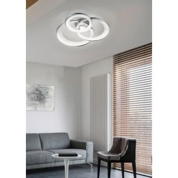 Trio Granada króm-fehér LED mennyezeti lámpa (TRI-673810306) LED 1 izzós IP20