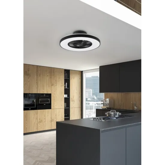 Trio Halmstad fekete LED mennyezeti ventilátoros lámpa (TRI-R62672132) LED 1 izzós IP20