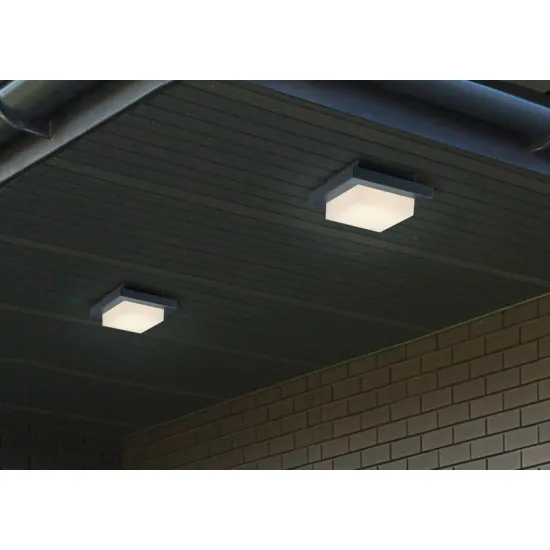 Trio Hondo anracit-fehér LED kültéri fali/mennyezeti lámpa lámpa (TRI-228960142) LED 1 izzós IP54