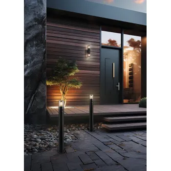 Trio Hoosic fekete-füstszínű kültéri falikar (TRI-222260232) E27 2 izzós IP44