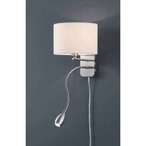 Trio Hotel matt nikkel-fehér LED falikar (TRI-271170201) LED+E14 2 izzós IP20