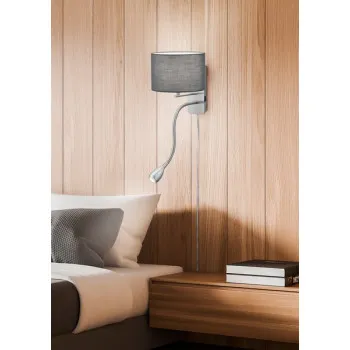 Trio Hotel matt nikkel-szürke LED falikar (TRI-271170211) LED+E14 2 izzós IP20