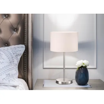 Trio Hotel matt nikkel-fehér asztali lámpa (TRI-511100101) E27 1 izzós IP20 Trio Hotel matt nikkel-fehér asztali lámpa (TRI-511100101) E27 1 izzós IP20