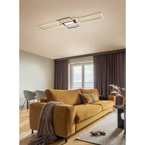 Trio Irvine sárgaréz-fekete LED mennyezeti lámpa (TRI-620010408) LED 1 izzós IP20