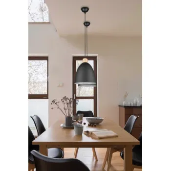 Trio Jagger fekete-natúr függesztett lámpa (TRI-R30681032) E27 1 izzós IP20