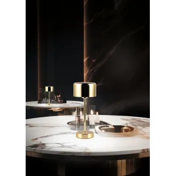 Trio Jeff fényes sárgaréz LED asztali lámpa (TRI-R59151103) LED 1 izzós IP20