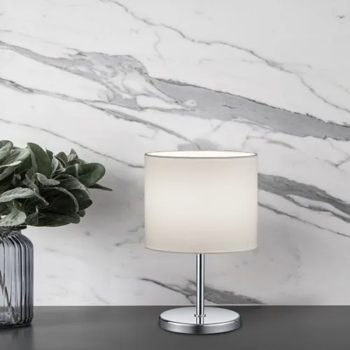 Trio Jerry króm-fehér asztali lámpa (TRI-R50491001) E14 1 izzós IP20