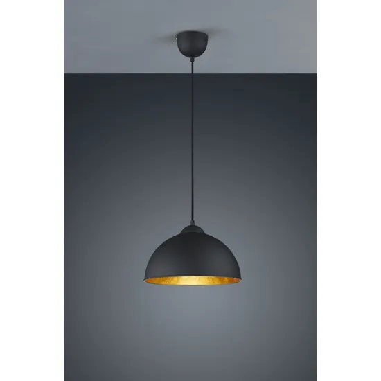 Trio Jimmy fekete-arany függesztett lámpa (TRI-R30121002) E27 1 izzós IP20