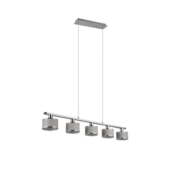 Trio Kaprun króm-szürke függesztett lámpa (TRI-311600506) E14 5 izzós IP20