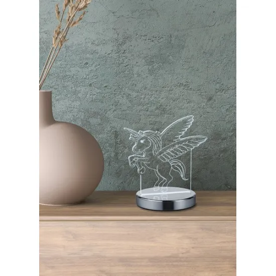 Trio Karo króm-átlátszó gyerek LED asztali lámpa (TRI-R52491106) LED 1 izzós IP20