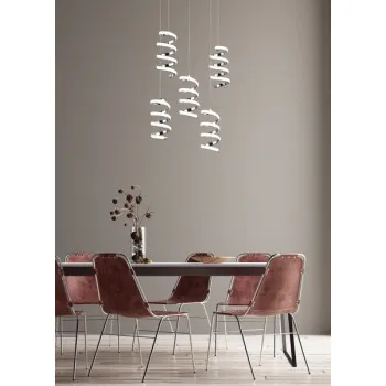 Trio Laola króm-fehér LED függesztett lámpa (TRI-R34185306) LED 5 izzós IP20