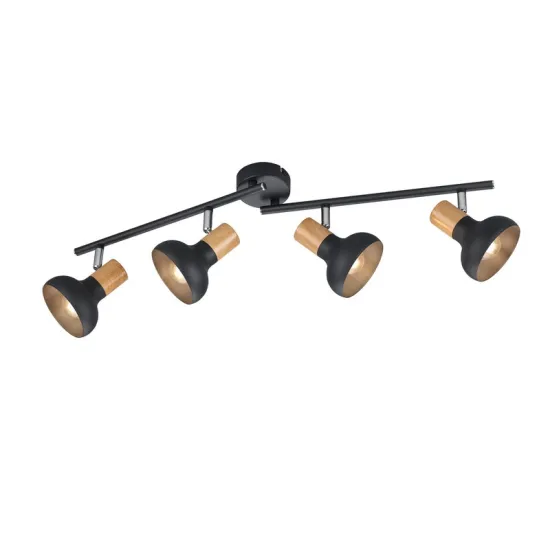 Trio Latika fekete-natúr mennyezeti spotlámpa (TRI-R81524032) E14 4 izzós IP20