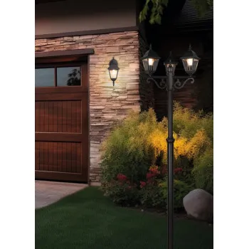 Trio Livenza fekete-átlátszó kültéri állólámpa (TRI-405760332) E27 3 izzós IP44