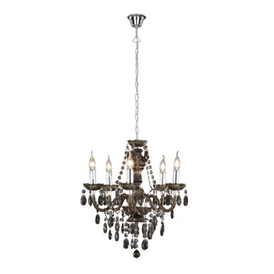 Trio Lüster króm-fekete csillár (TRI-R1107-02) E14 5 izzós IP20