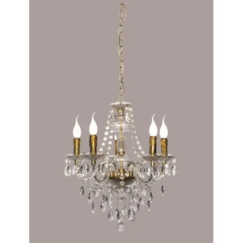 Trio Lüster sárgaréz-átlátszó csillár (TRI-R1107-03) E14 5 izzós IP20