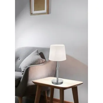 Trio Lyon matt nikkel-fehér asztali lámpa (TRI-509100107) E27 1 izzós IP20