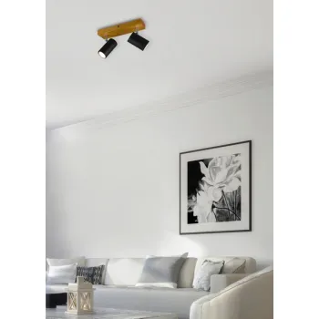 Trio Marley natúr-fekete mennyezeti spotlámpa (TRI-812400232) GU10 2 izzós IP20