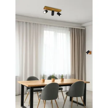 Trio Marley natúr-fekete mennyezeti spotlámpa (TRI-812400332) GU10 3 izzós IP20