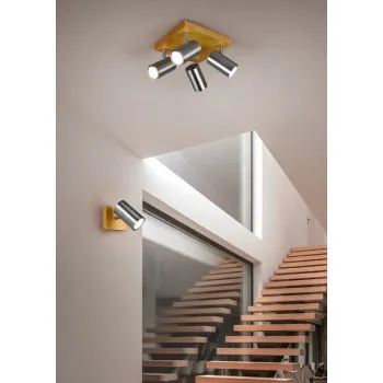 Trio Marley natúr-nikkel mennyezeti spotlámpa (TRI-812400407) GU10 4 izzós IP20