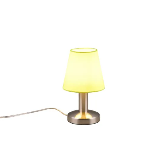 Trio Mats II matt nikkel-zöld asztali lámpa (TRI-599700115) E14 1 izzós IP20