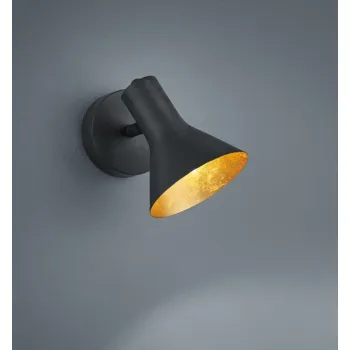 Trio Nina fekete-arany fali spotlámpa (TRI-R80161002) E14 1 izzós IP20 Trio Nina fekete-arany fali spotlámpa (TRI-R80161002) E14 1 izzós IP20