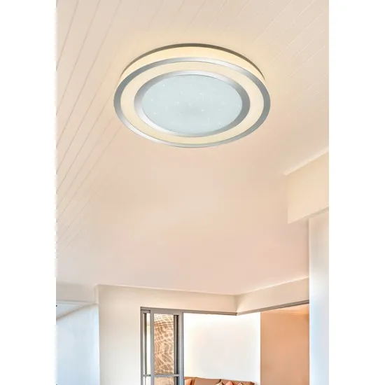 Trio Noriaki króm-fehér LED mennyezeti lámpa (TRI-679210106) LED 1 izzós IP20