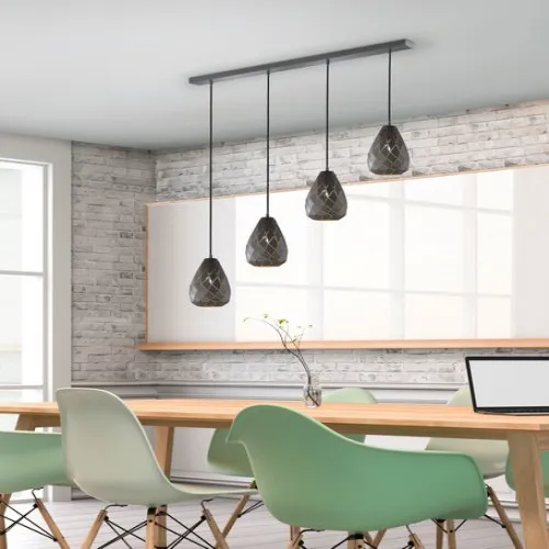 Trio Onyx antracit-arany függesztett lámpa (TRI-301300442) E27 4 izzós IP20