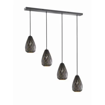 Trio Onyx antracit-arany függesztett lámpa (TRI-301300442) E27 4 izzós IP20