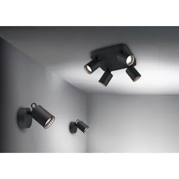 Trio Pago fekete mennyezeti/fali spotlámpa (TRI-803500132) GU10 1 izzós IP20