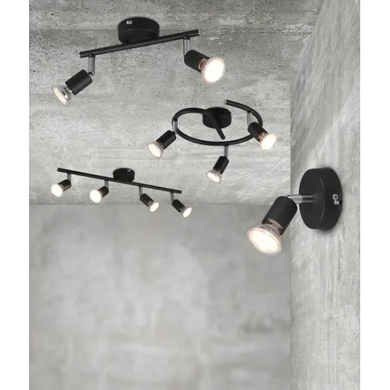 Trio Paris fekete mennyezeti spotlámpa (TRI-R80912032) GU10 2 izzós IP20